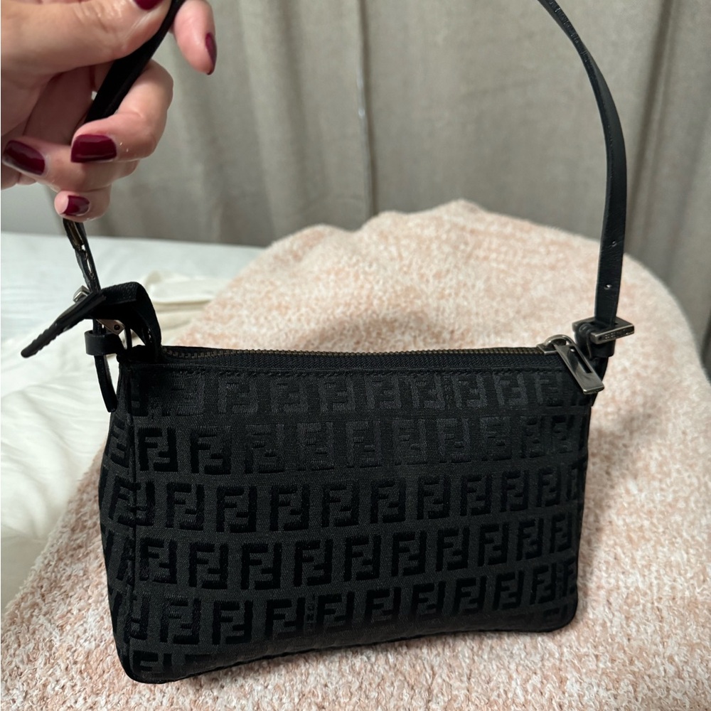 Fendi Black Mini Shoulder Baguette bag